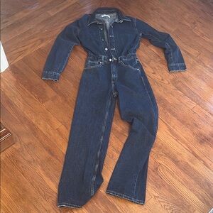 Zara Dark Wash Vintage Denim Jumpsuit